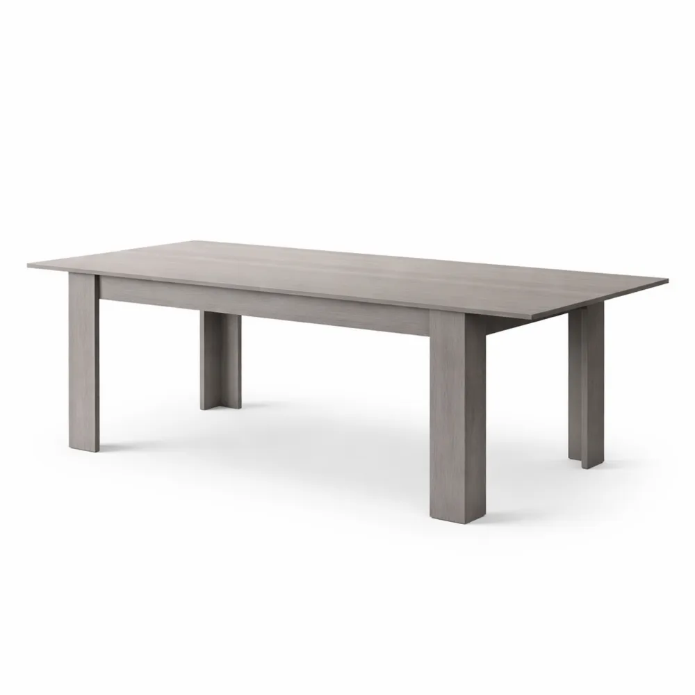 Table de salle à manger extensible moderne couleur ciment