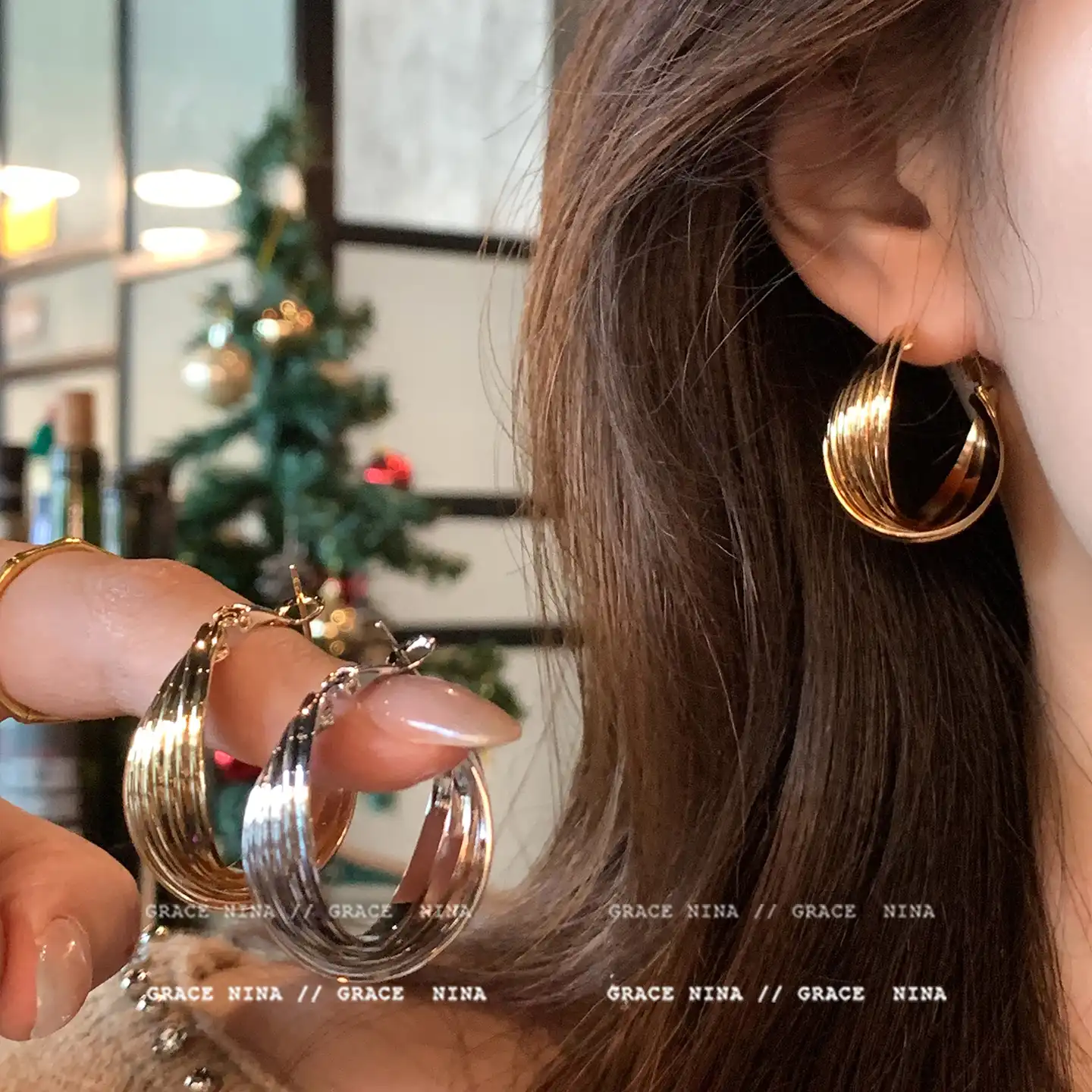 Sculpted Layer Hoop Earrings
