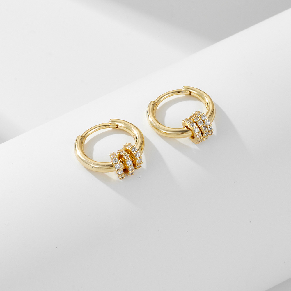 Triple Ring Huggie Earrings