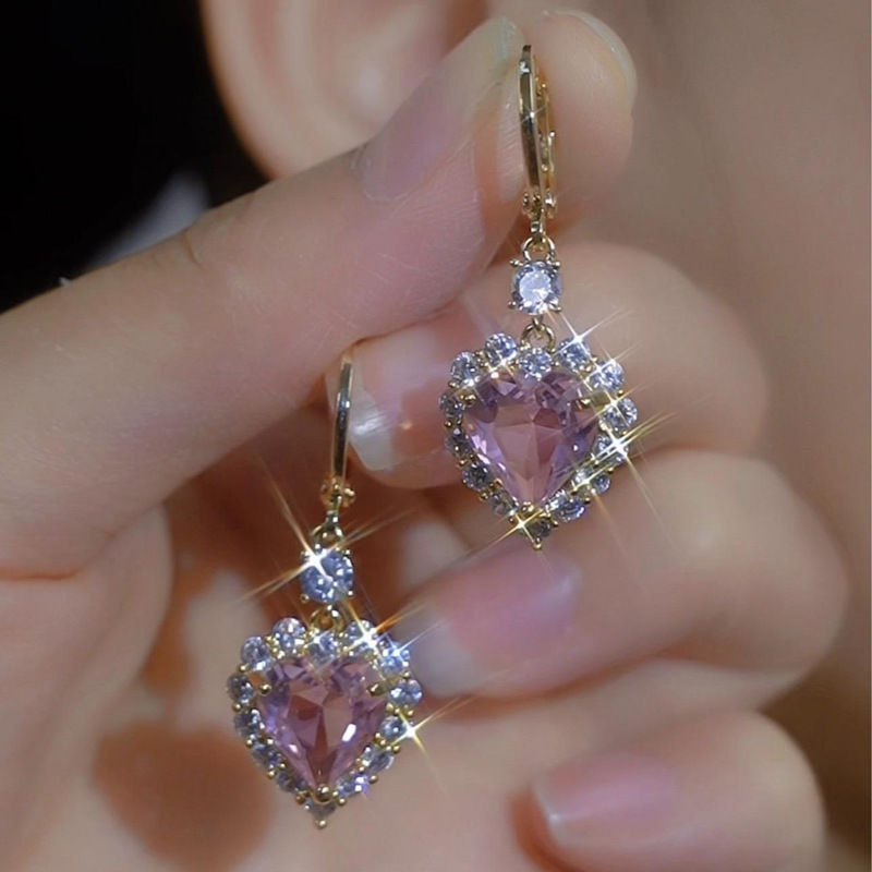 Ocean Heart Sparkle Drop Earrings