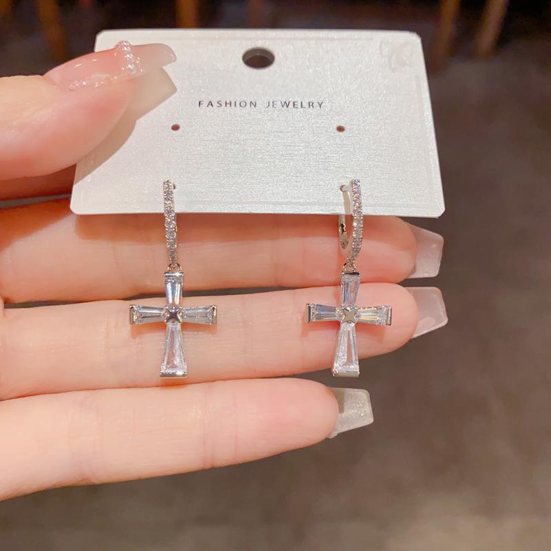 Starburst Cross Drop Earrings