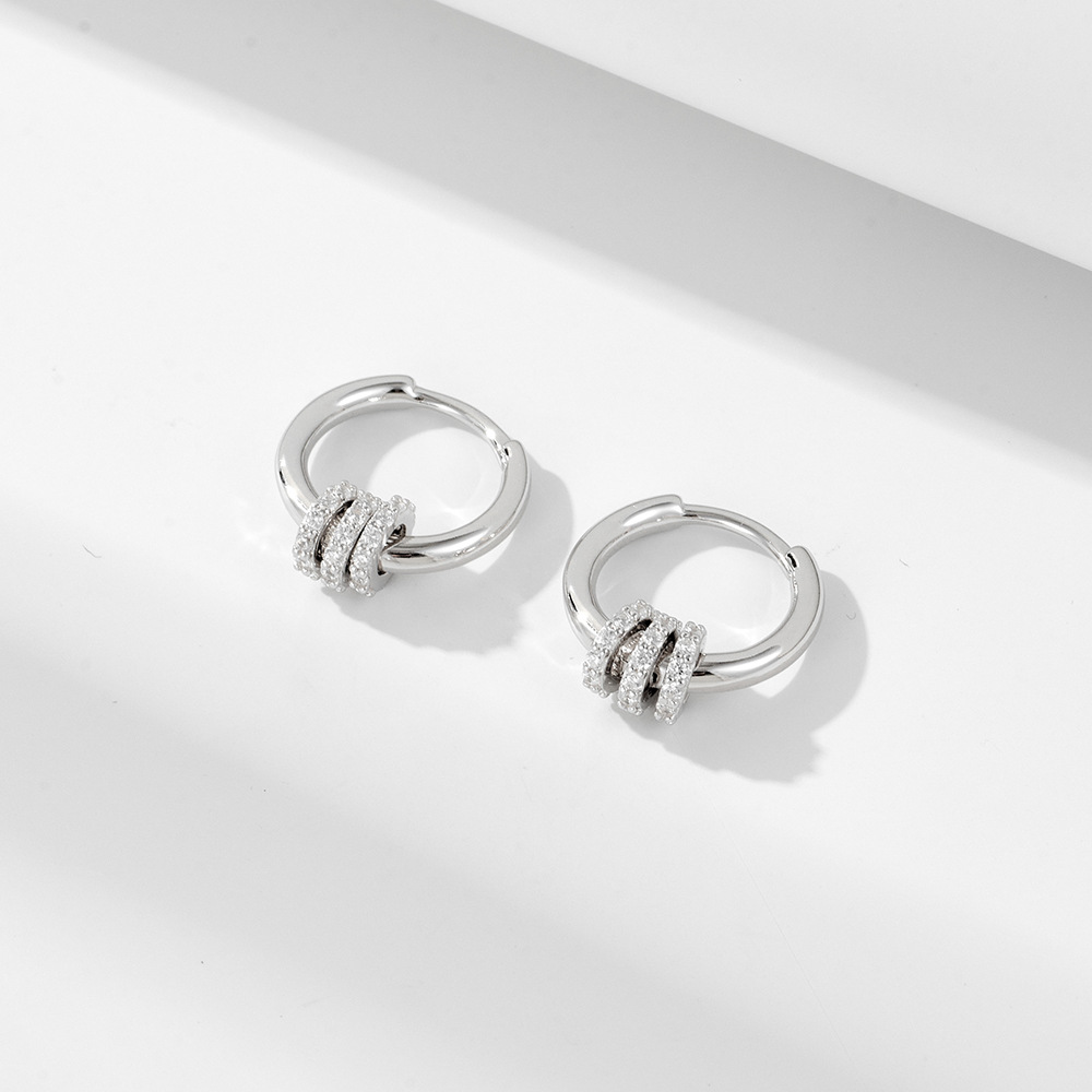 Triple Ring Huggie Earrings