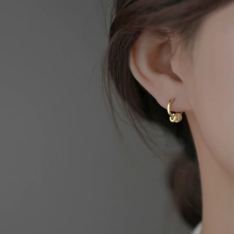 Triple Ring Huggie Earrings