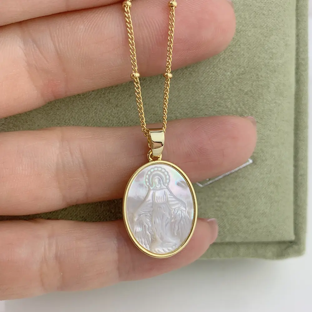 Our Lady of Grace Cameo Necklace