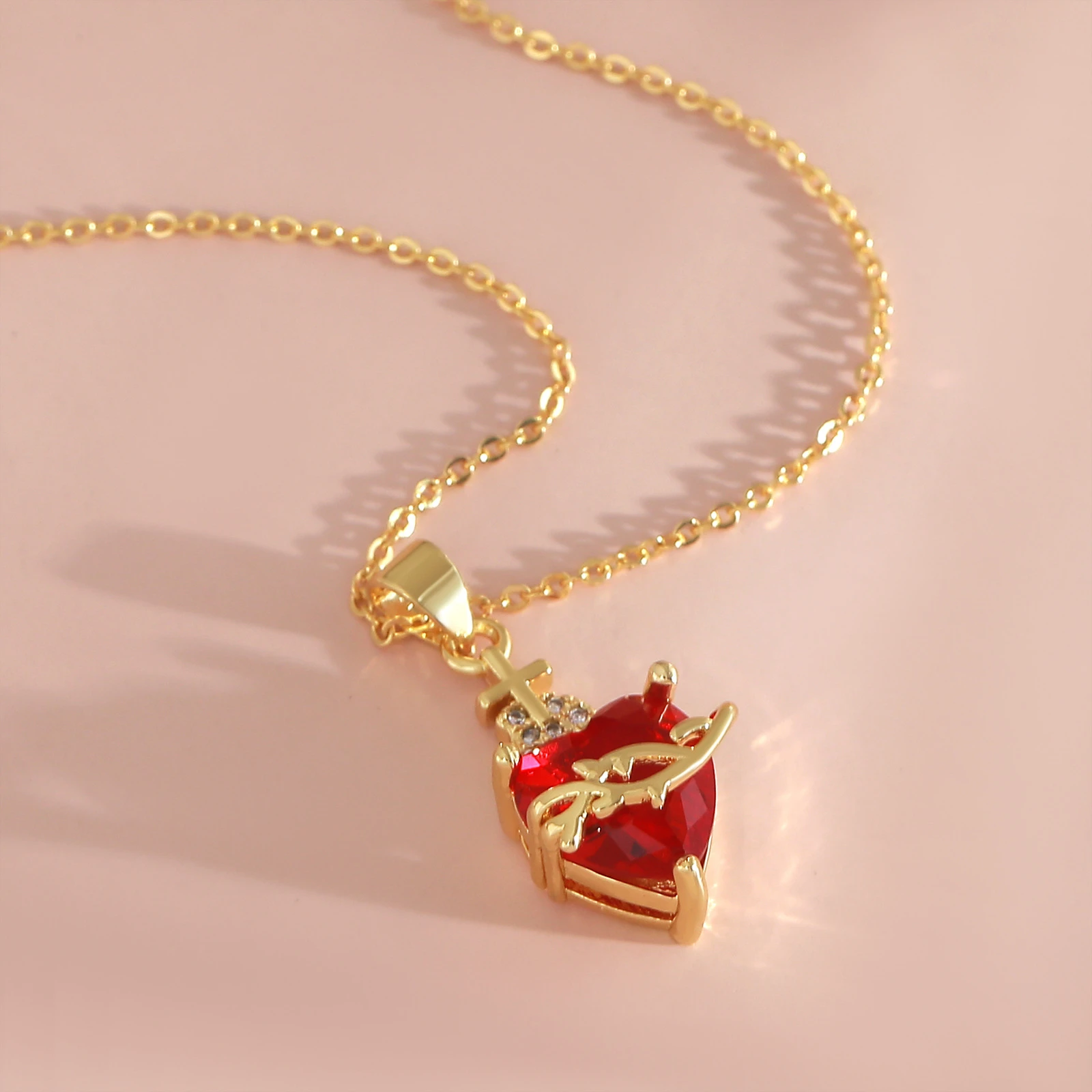 Love And Faith Heart Cross Necklace