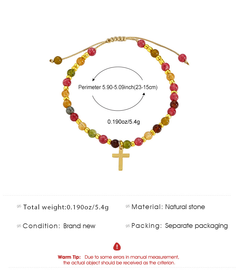 Colorful Beaded Cross Bracelet