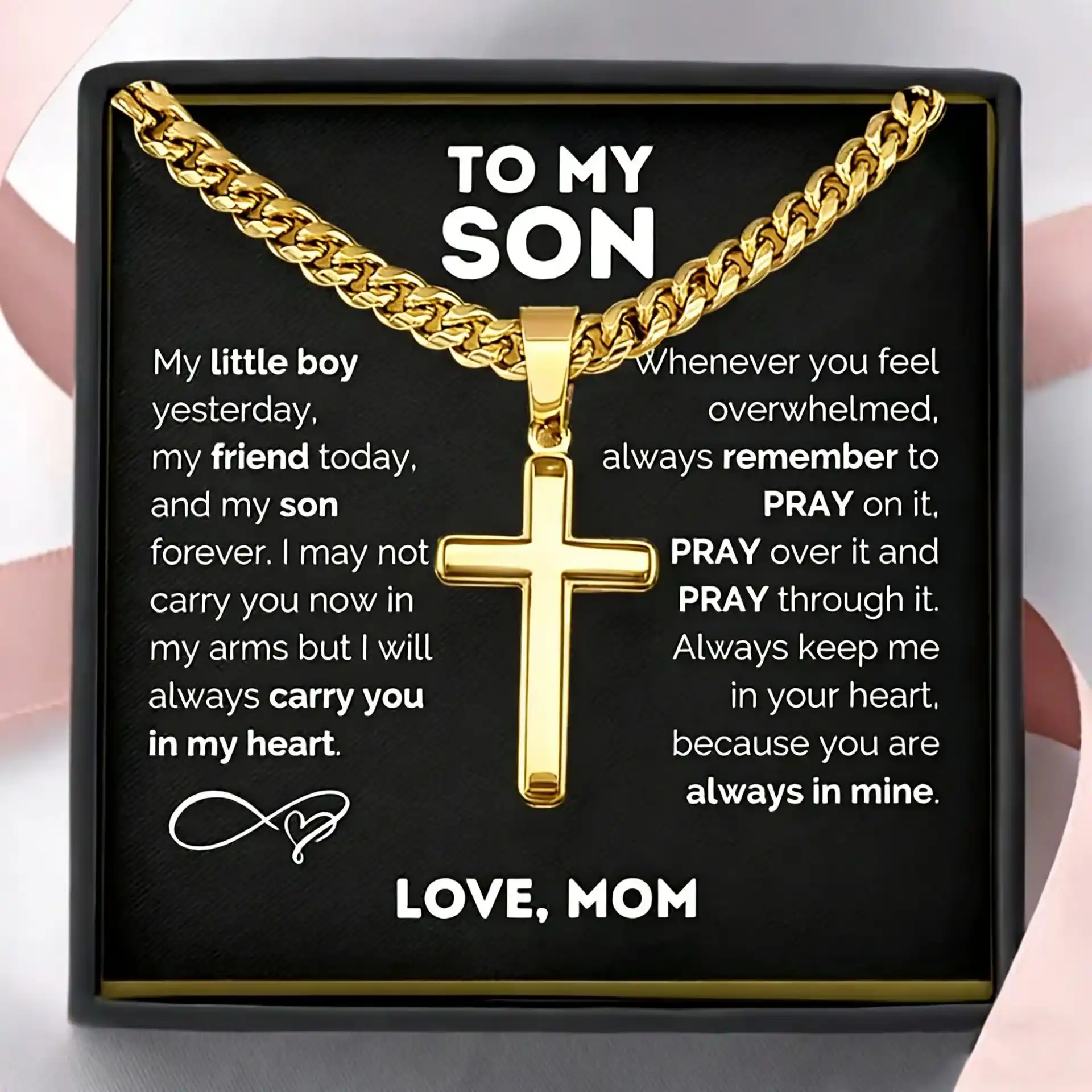 Men's Stainless Steel Cross Pendant Necklace