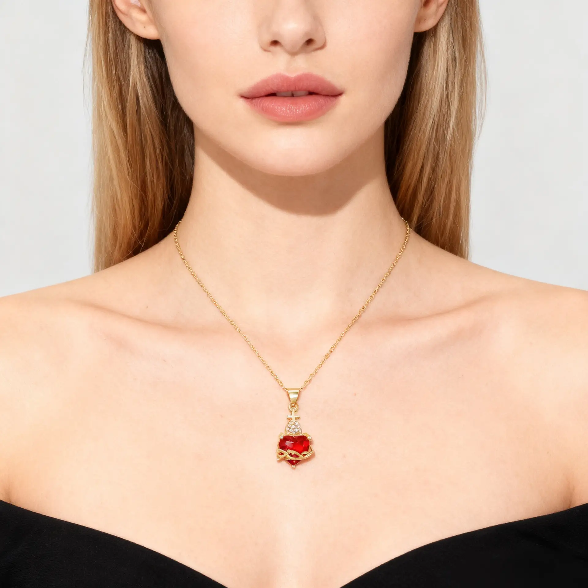 Love And Faith Heart Cross Necklace