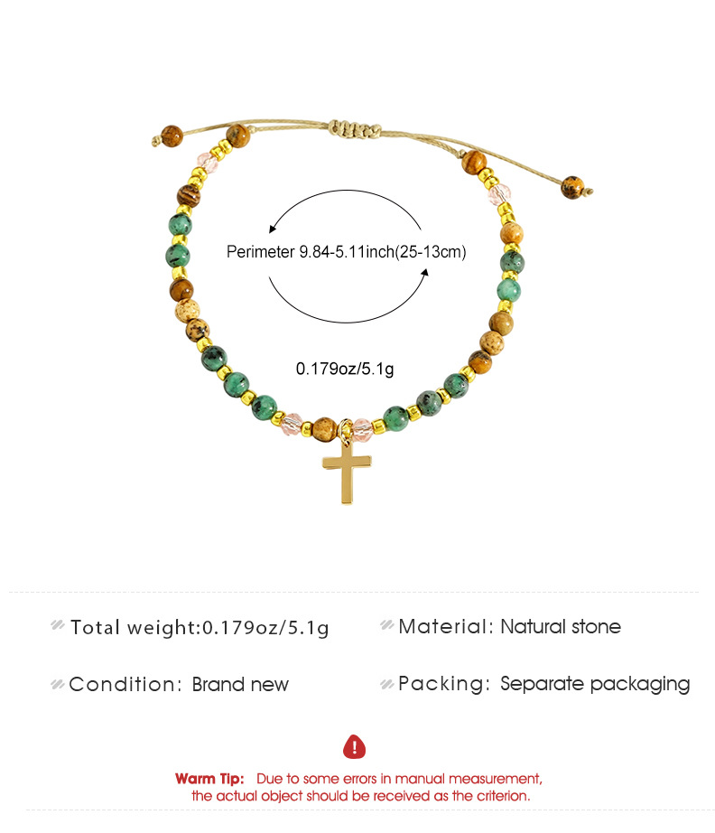 Colorful Beaded Cross Bracelet