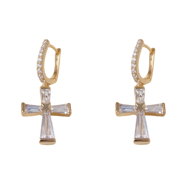 Starburst Cross Drop Earrings