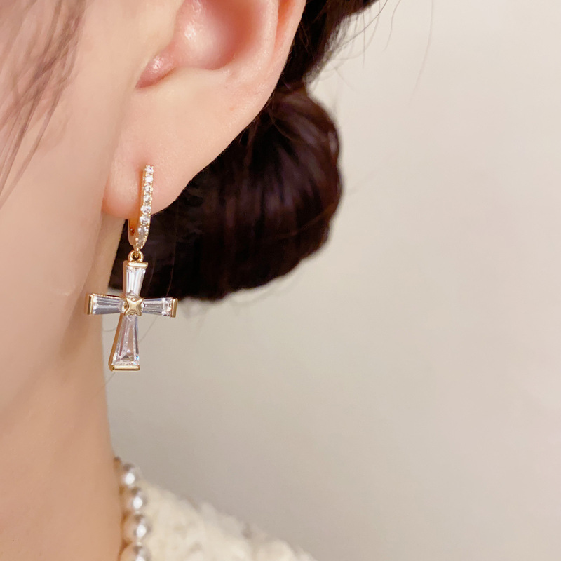 Starburst Cross Drop Earrings