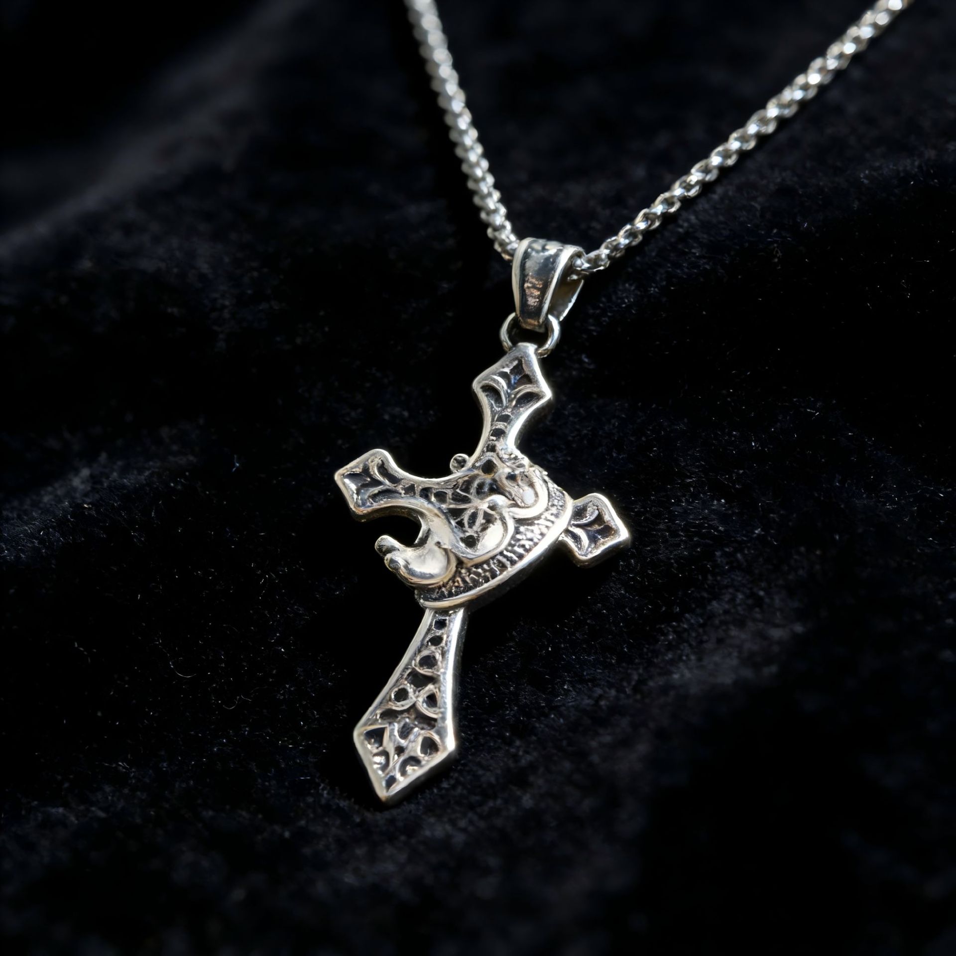 Royal Crown Cross Pendant Necklace