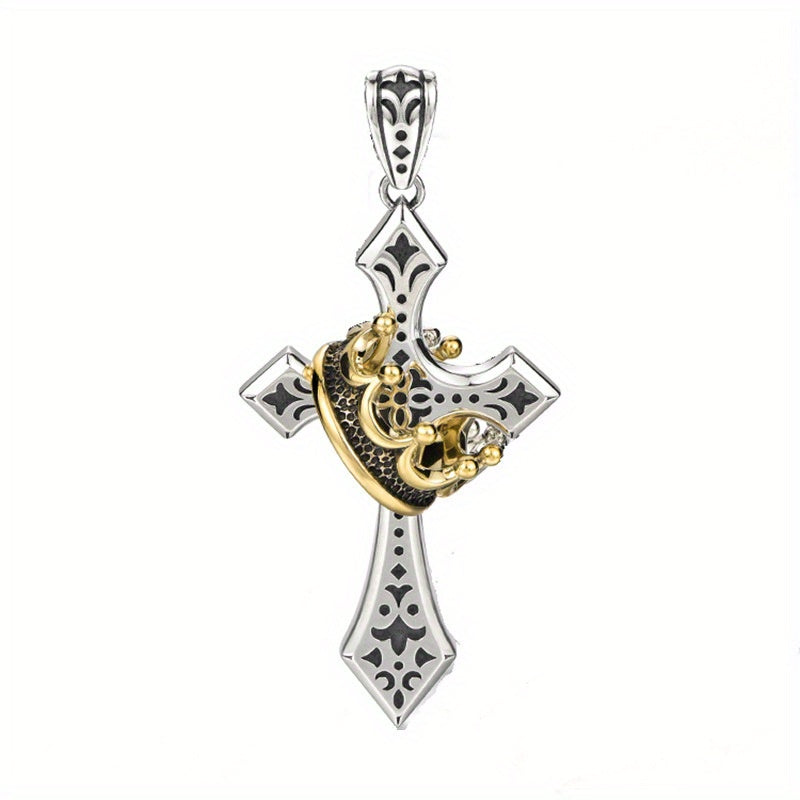 Royal Crown Cross Pendant Necklace