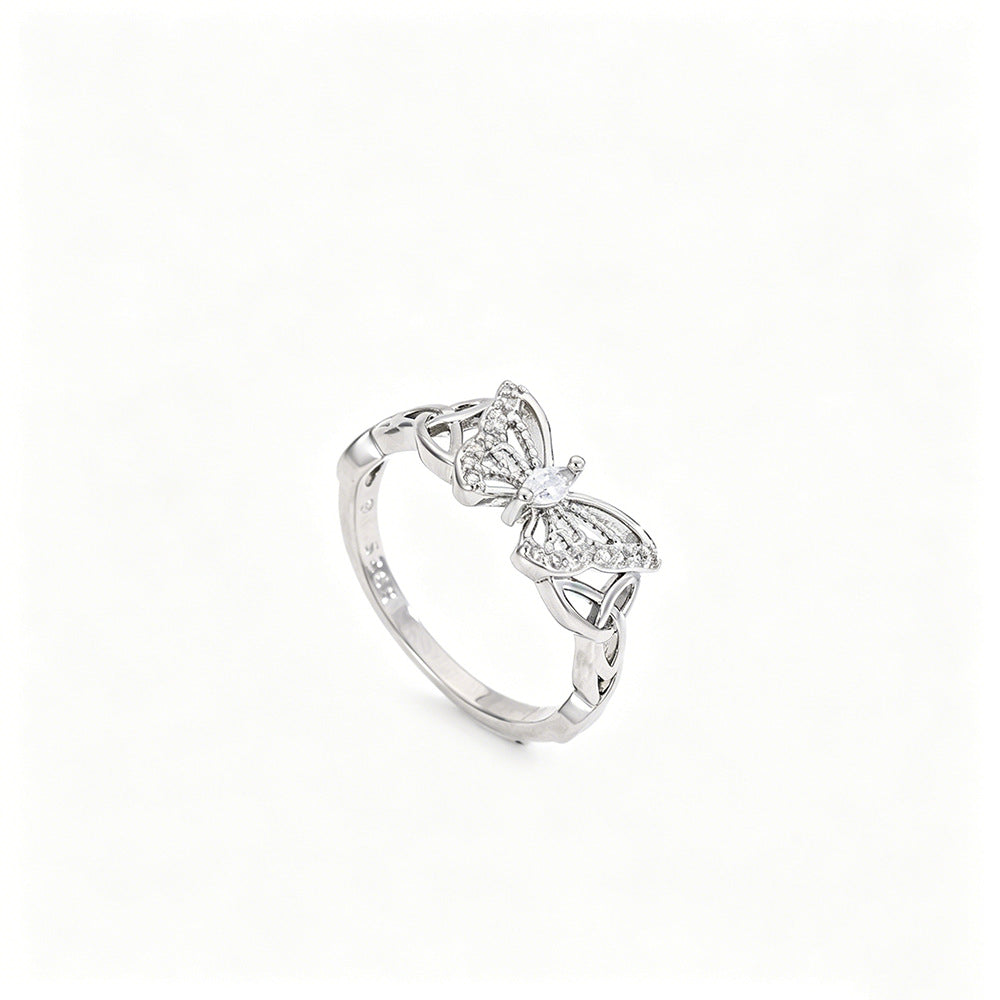 Women's Zirconia Butterfly Triangle Ring