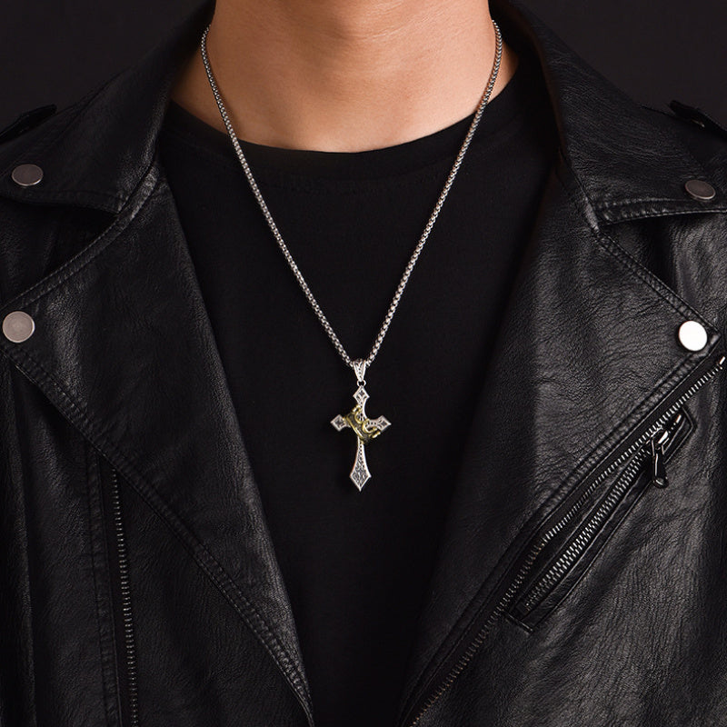 Royal Crown Cross Pendant Necklace