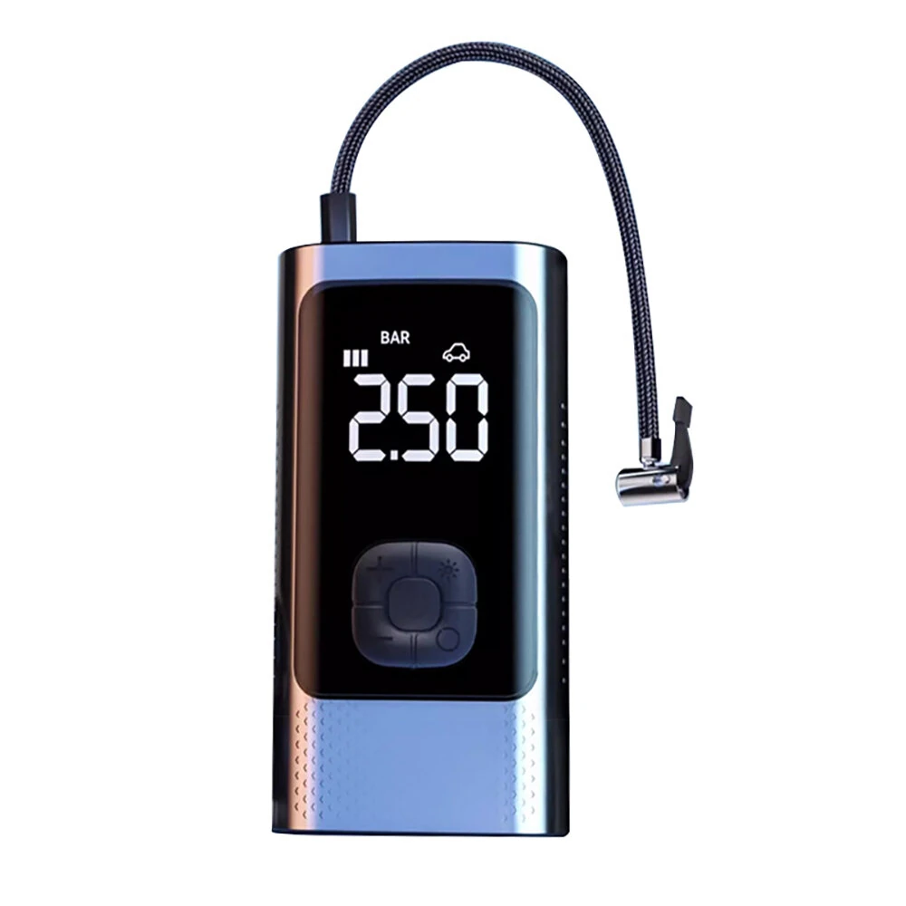 Cordless Car Air Pump Portable 80W Electric Car Tire Inflator Real-time Monitoring Air Inflation Machine with Dual Digital Display - Black