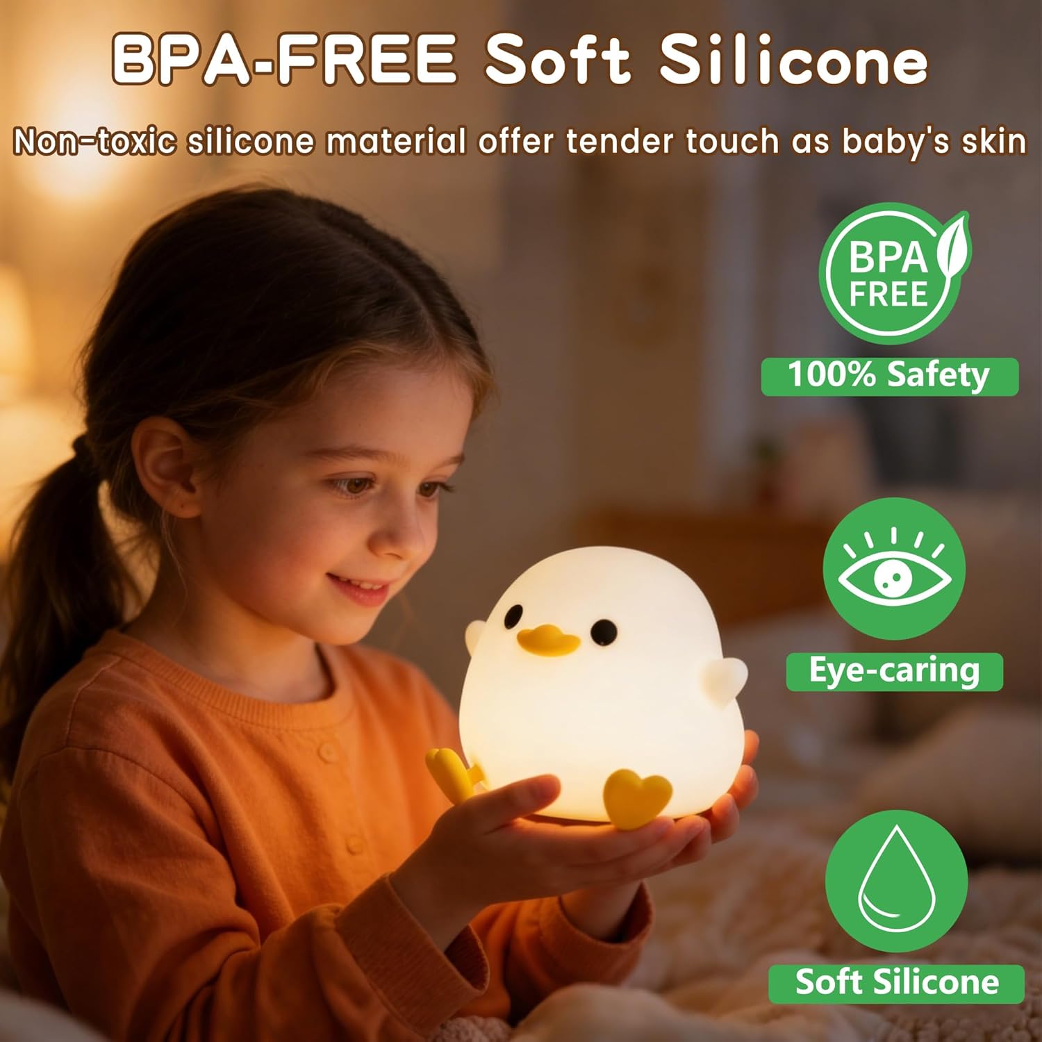 Night Light for Kids,LED Cute Bean night lamp