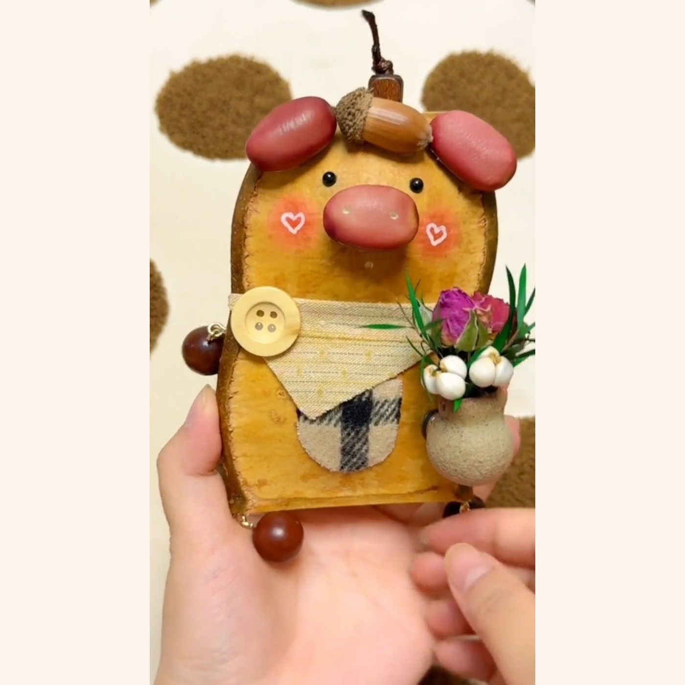 Double-Sided Pig Pod Doll – Bloom Vase Edition