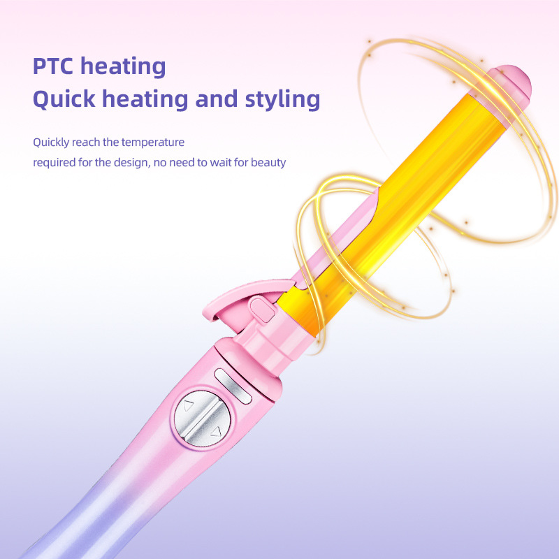 Curling Iron Automatic Curling Iron Ceramic Material Does not harm Hair Temperature Display Pink 