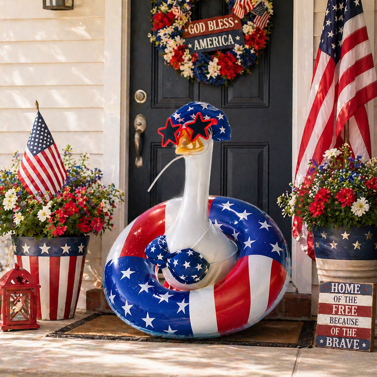 4th of July Porch Goose Outfit Set – Patriotic Clothes for 23" Goose Yard Decor