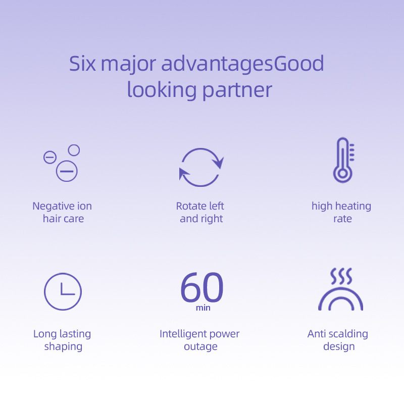 Curling Iron Automatic Curling Iron Ceramic Material Does not harm Hair Temperature Display Pink 