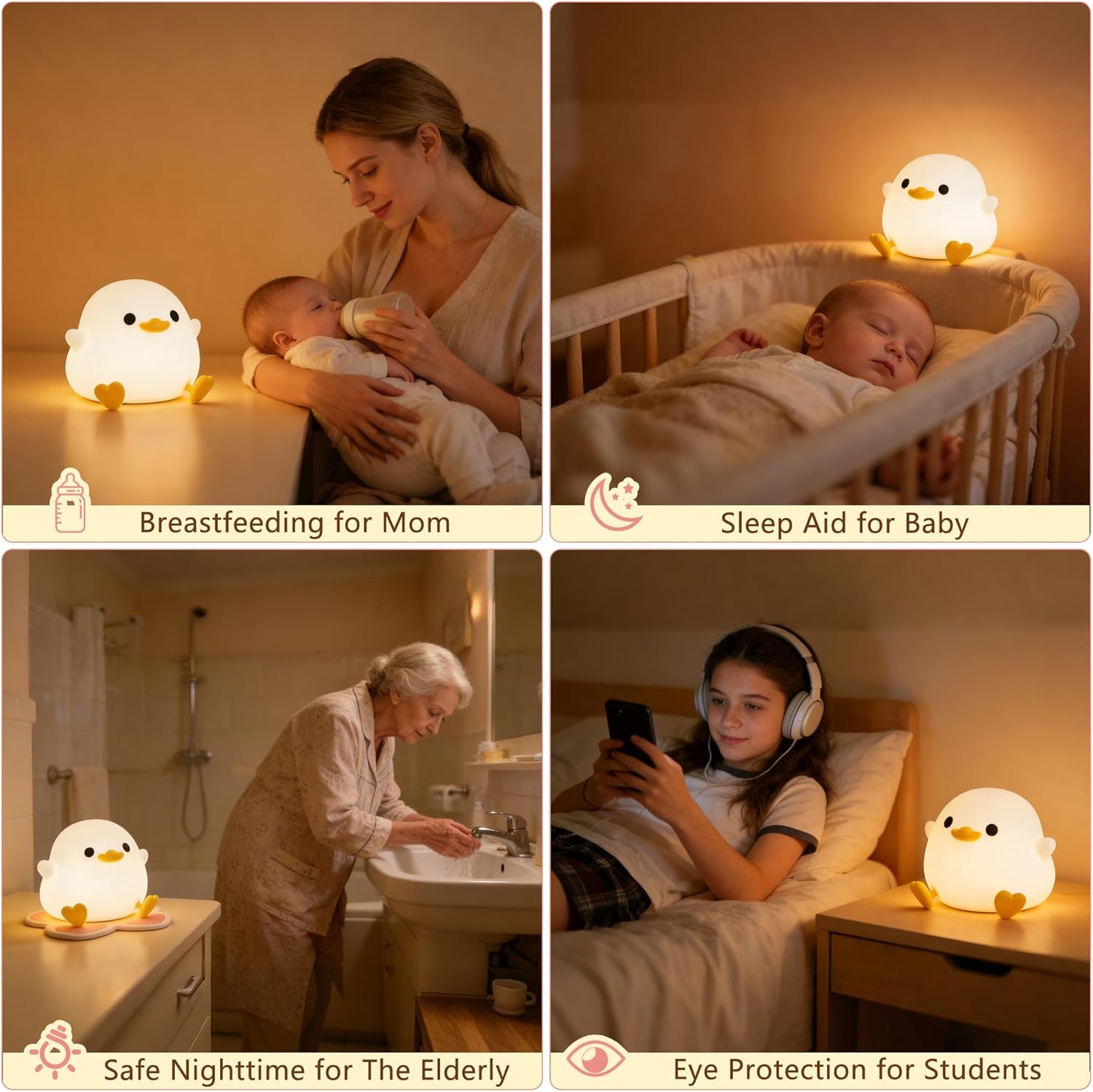 Night Light for Kids,LED Cute Bean night lamp