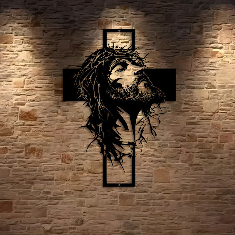 Christianartworkshop Crown of Thorns Jesus Cross Metal Wall Decor: Heartfelt Faith Statement - image 9