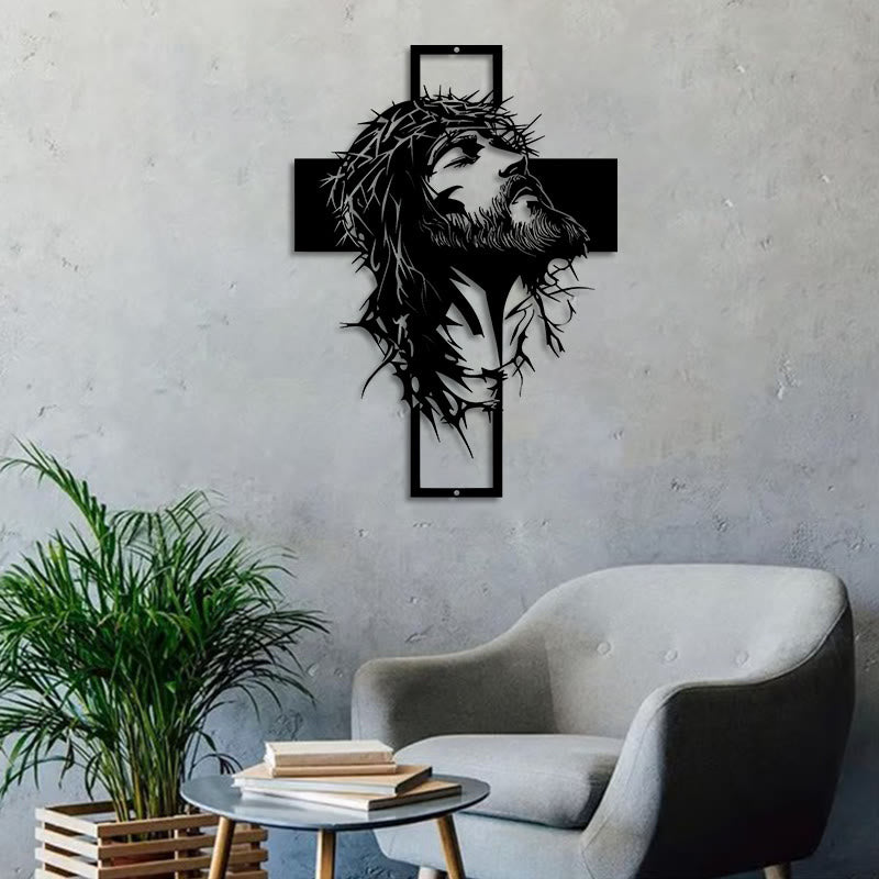 Christianartworkshop Crown of Thorns Jesus Cross Metal Wall Decor: Heartfelt Faith Statement - image 7