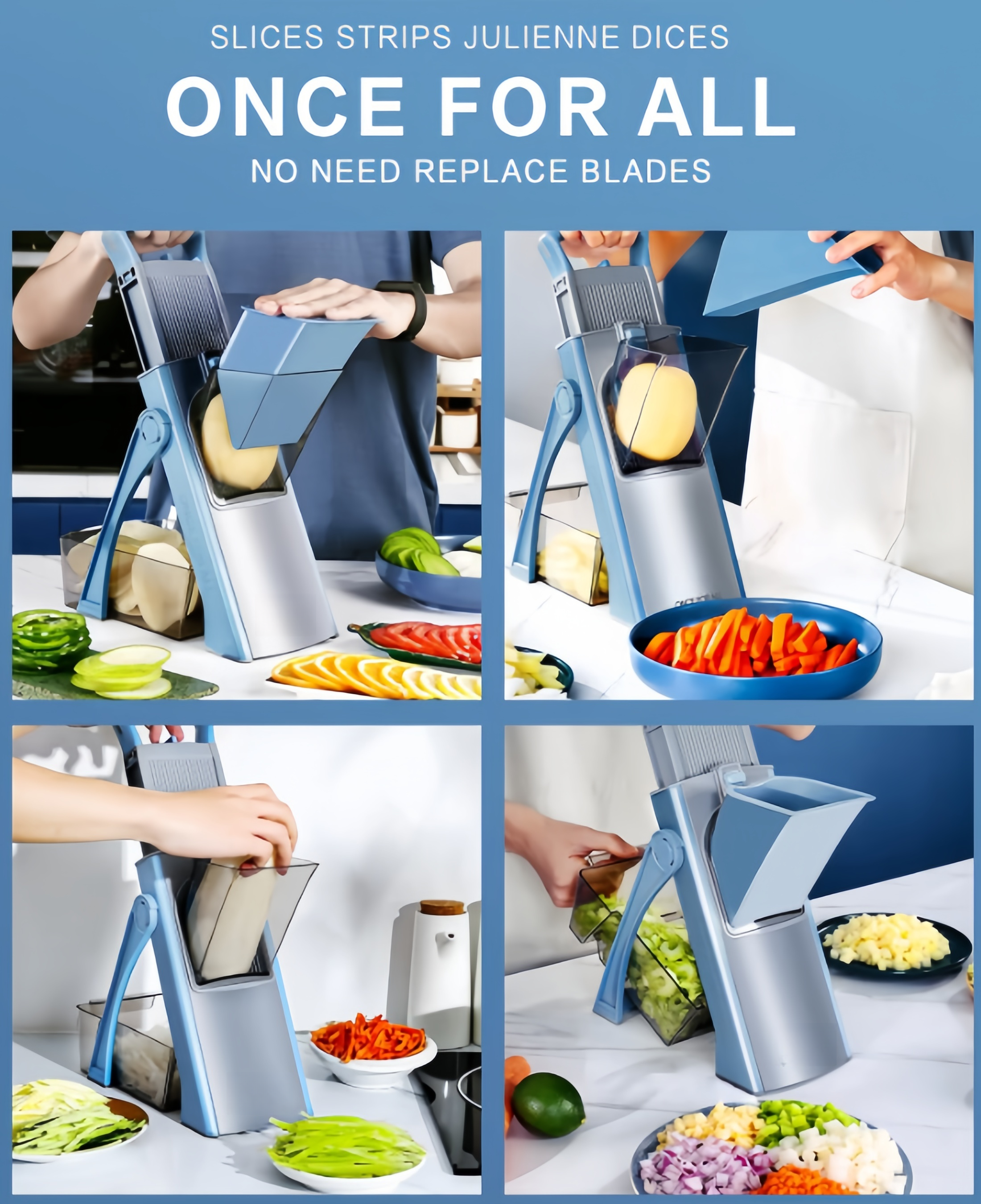 Multifunctional Safe Hand Mandoline Slicer