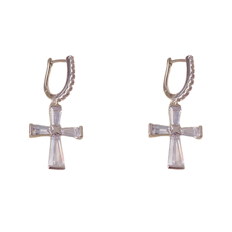 Starburst Cross Drop Earrings