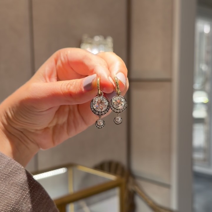 Vintage-Style Drop Earrings with 2.0 ctw Old-Cut Round Sapphires