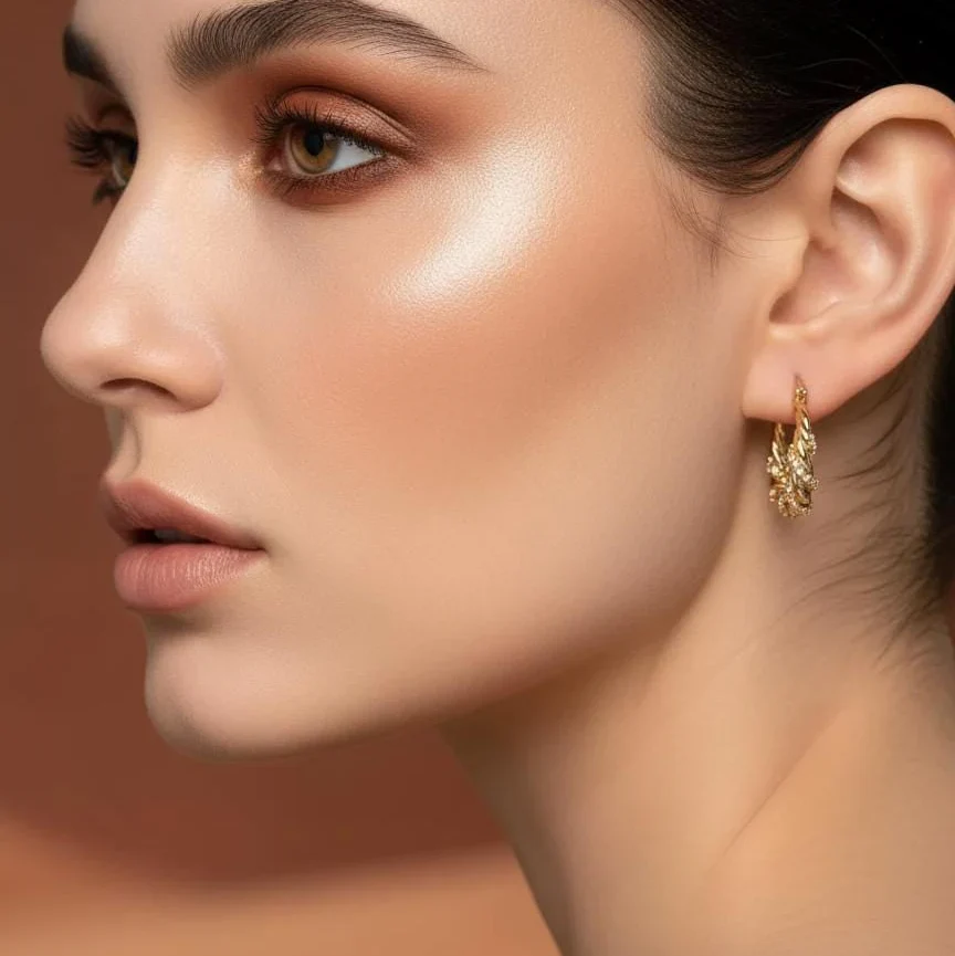 Minimalist Twisted Zircon Hoop Earrings For Ladies