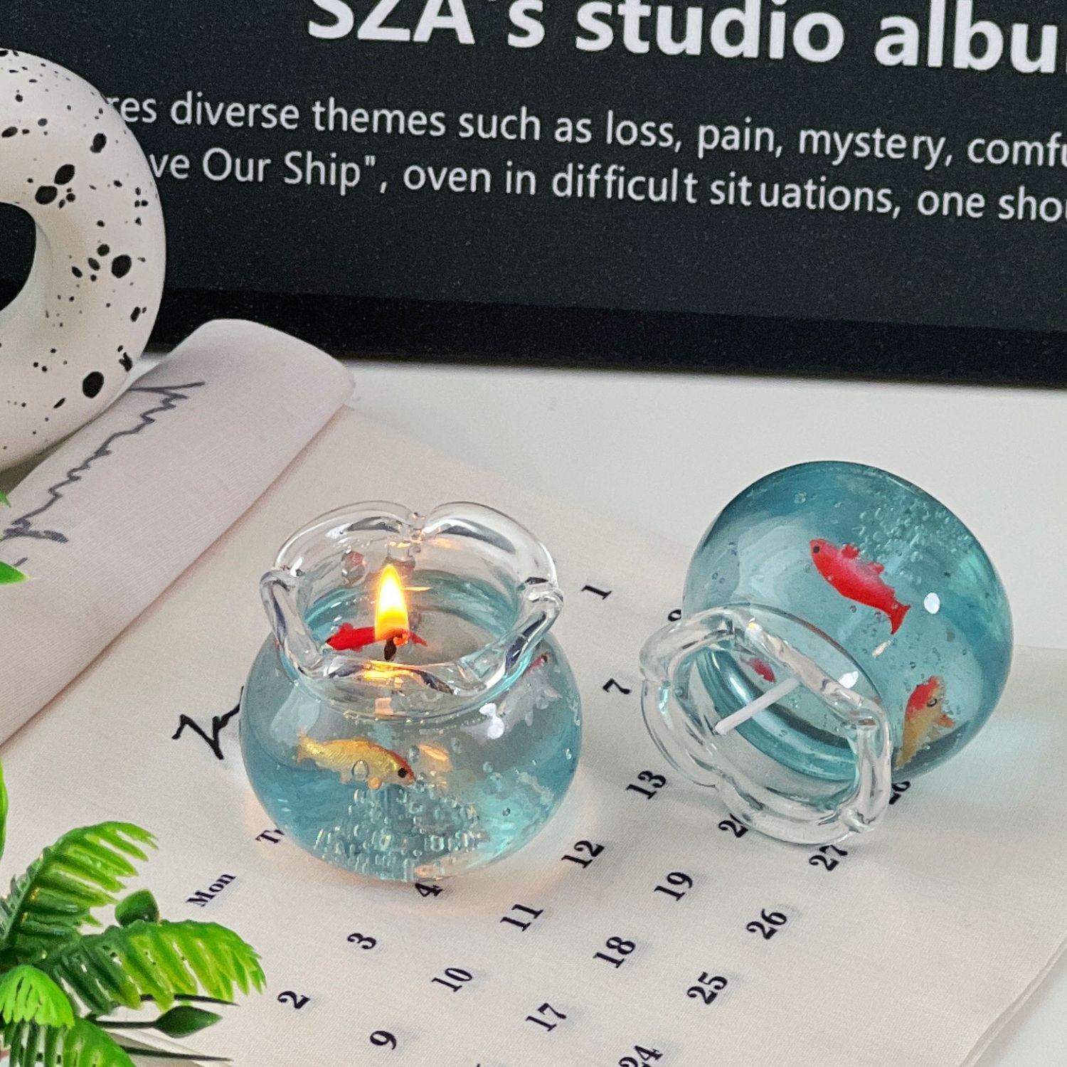 Mini Bubble Fish Tank Candle: Handmade Gel Wax Candle | Home Living Aesthetic Decor | Small Miniature Candle | Funny, Unique Gift