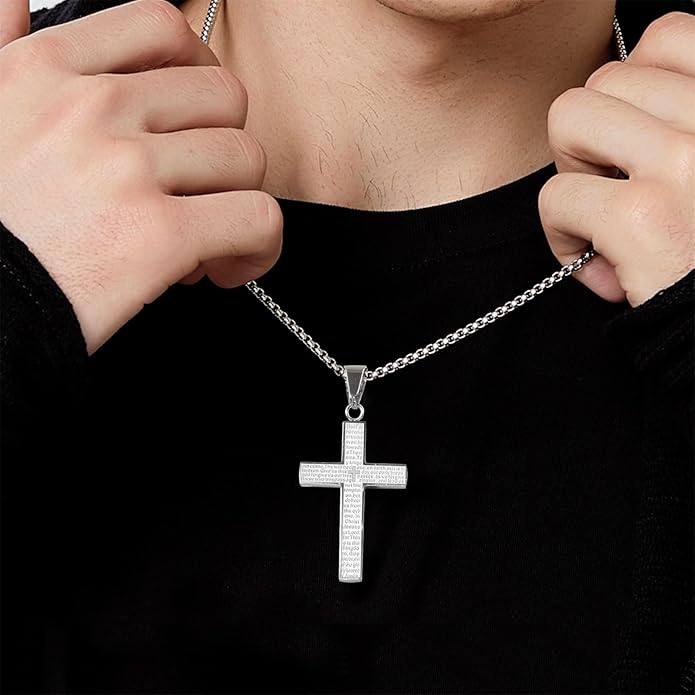 🎁50% OFF🎁 Lord's Prayer Scibble Cross Necklace