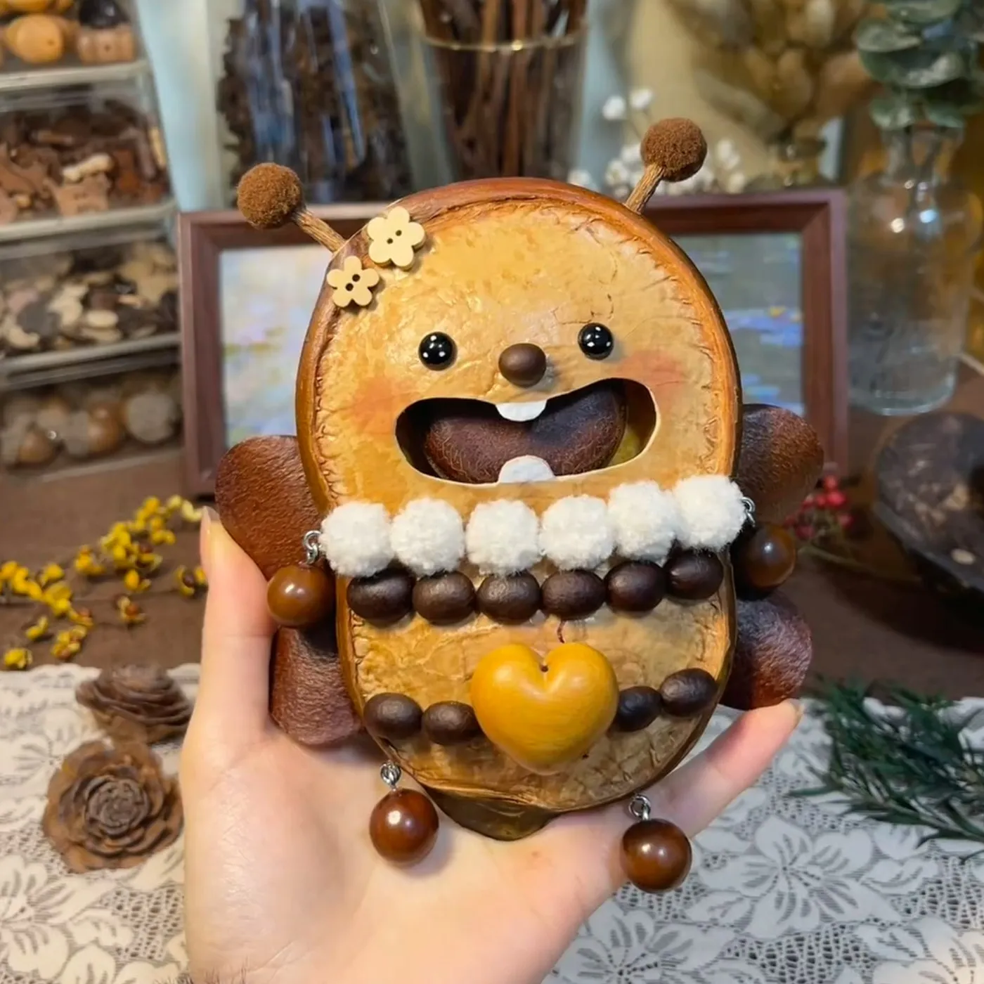 Handmade Entada Double Bean Pod Ornament