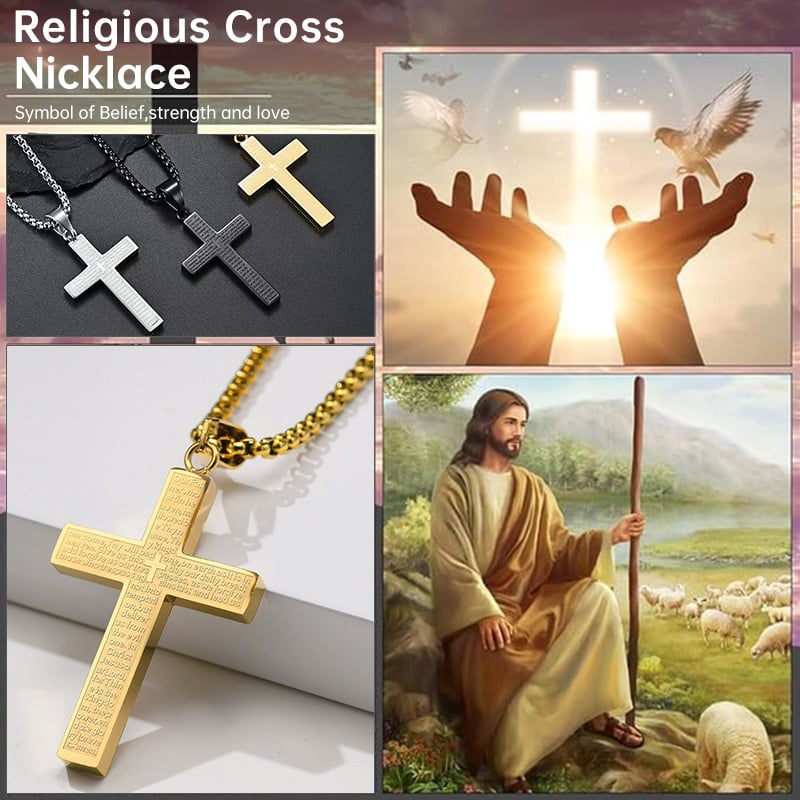 🎁50% OFF🎁 Lord's Prayer Scibble Cross Necklace