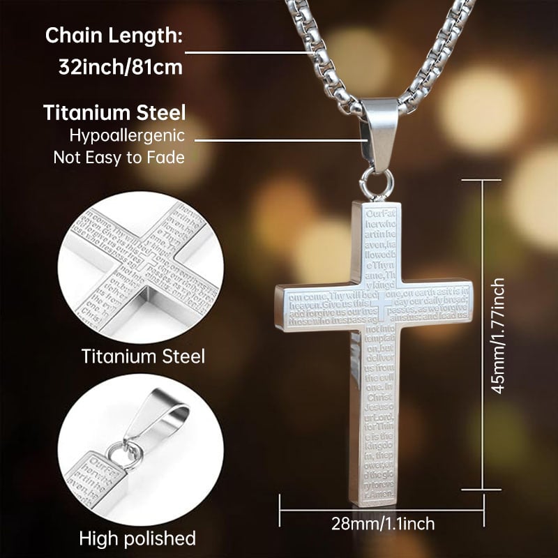 🎁50% OFF🎁 Lord's Prayer Scibble Cross Necklace