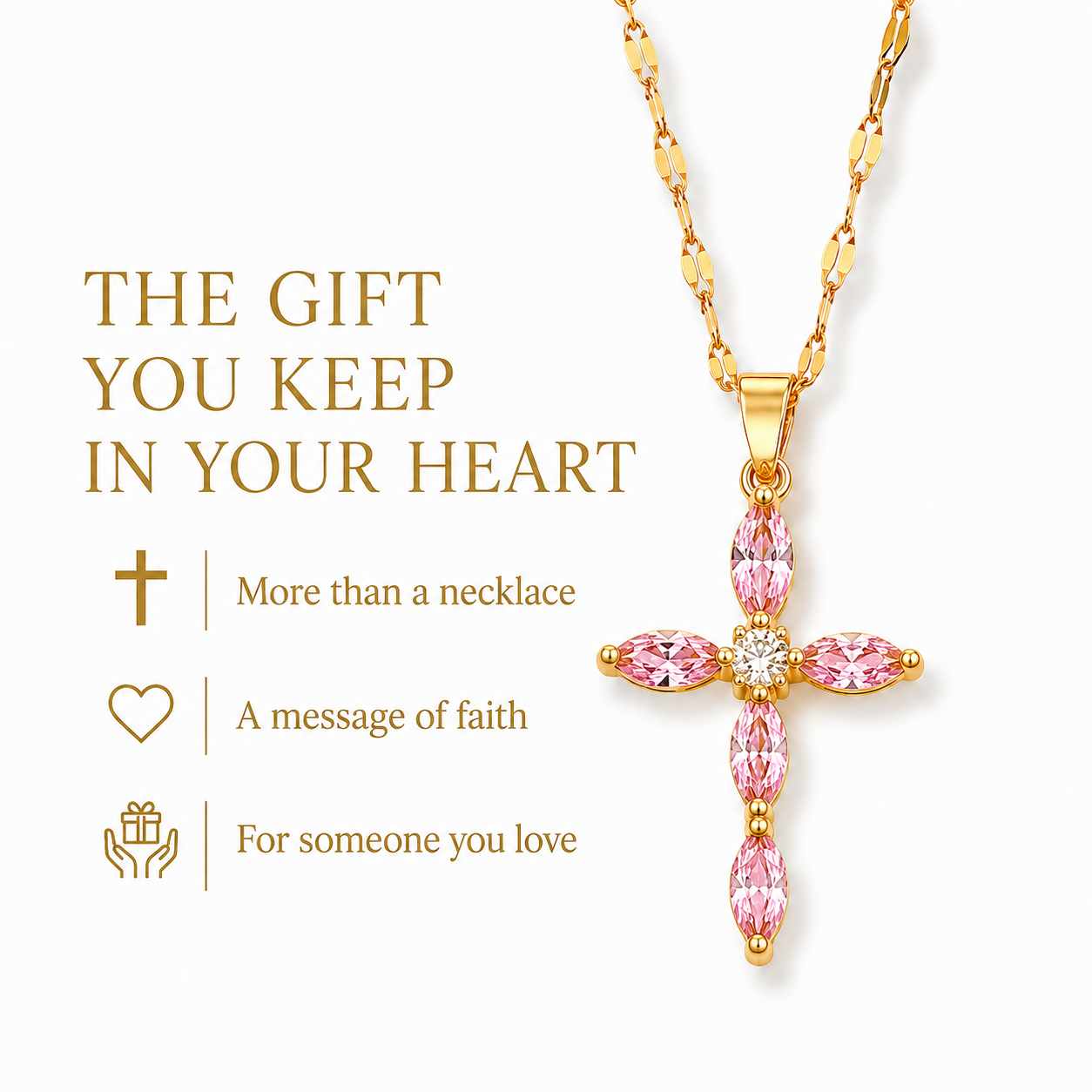 Radiant Faith CZ Cross Necklace