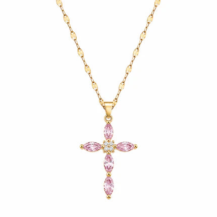 Radiant Faith CZ Cross Necklace
