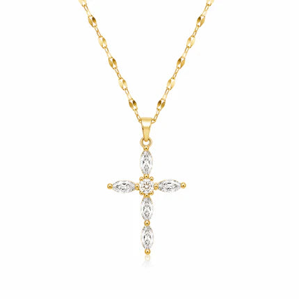 Radiant Faith CZ Cross Necklace