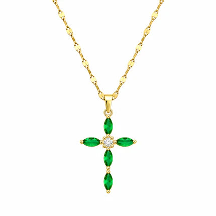 Radiant Faith CZ Cross Necklace