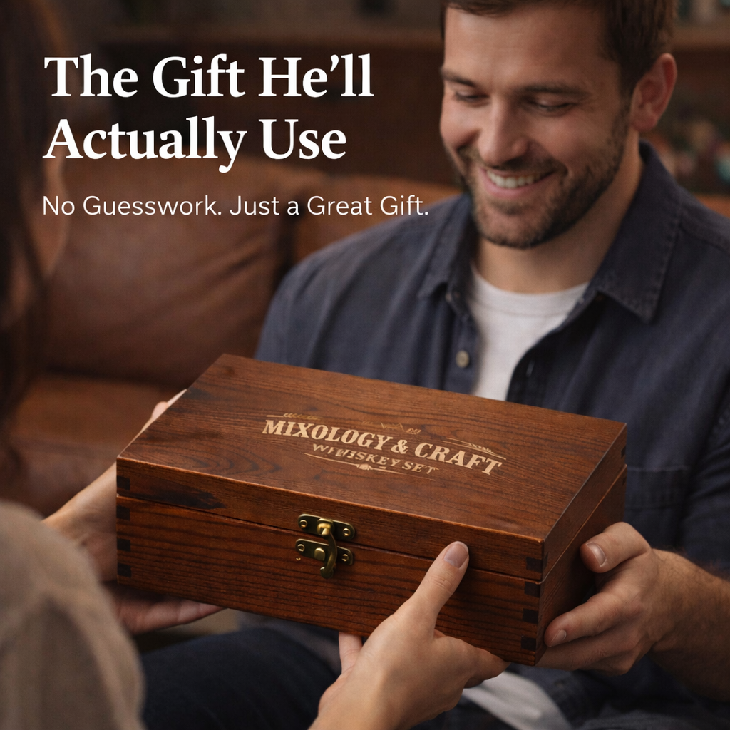 Whiskey Latch Crate Gift Set – 13-Piece with Diamond Glasses