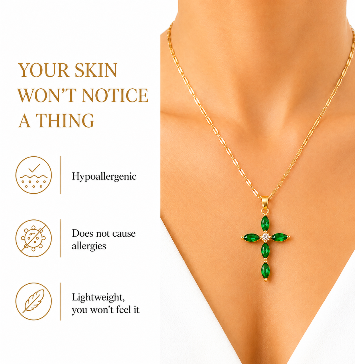 Radiant Faith CZ Cross Necklace