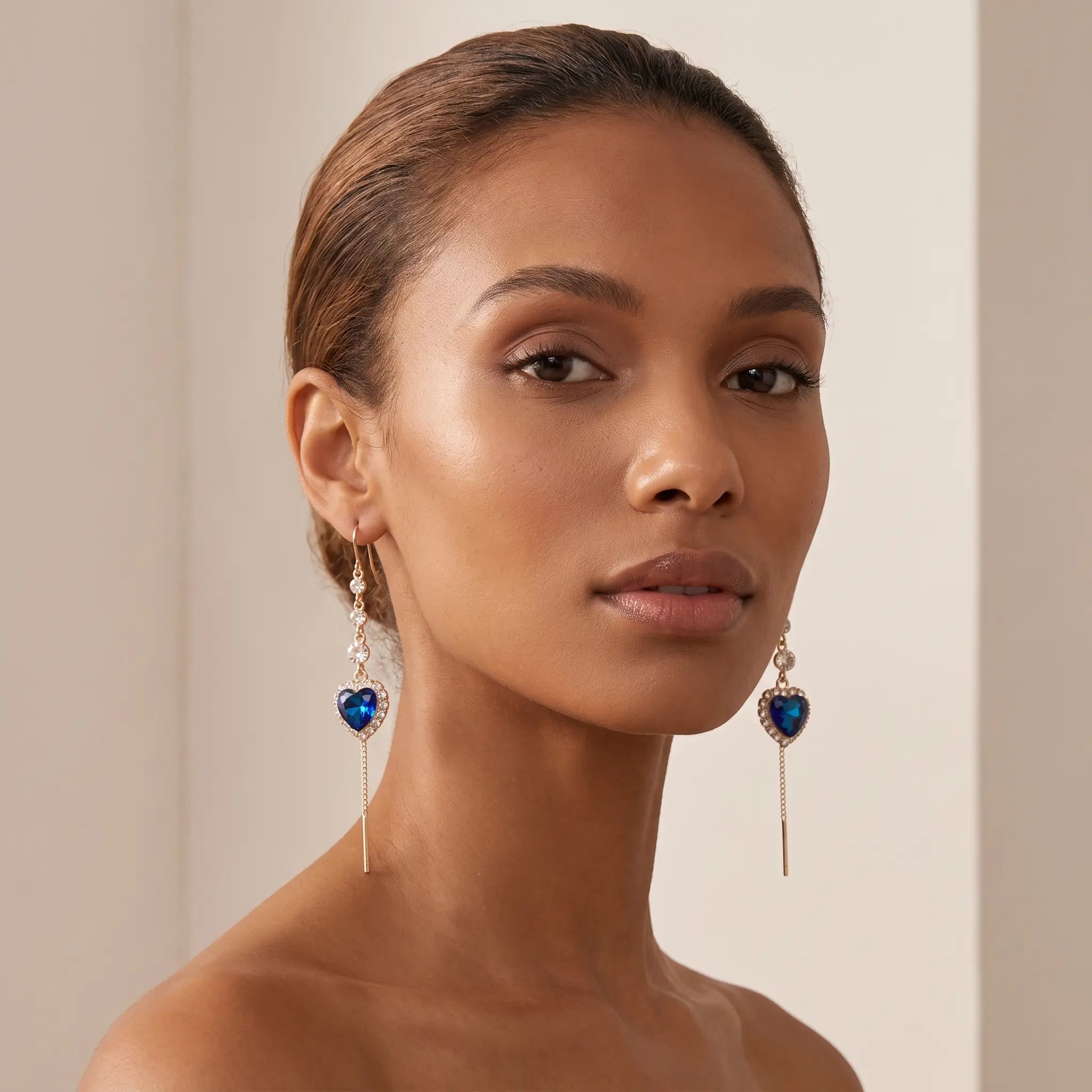 Threader Earrings Heart Tassel Date Night