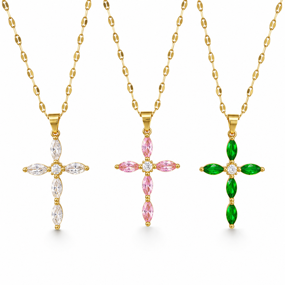 Radiant Faith CZ Cross Necklace