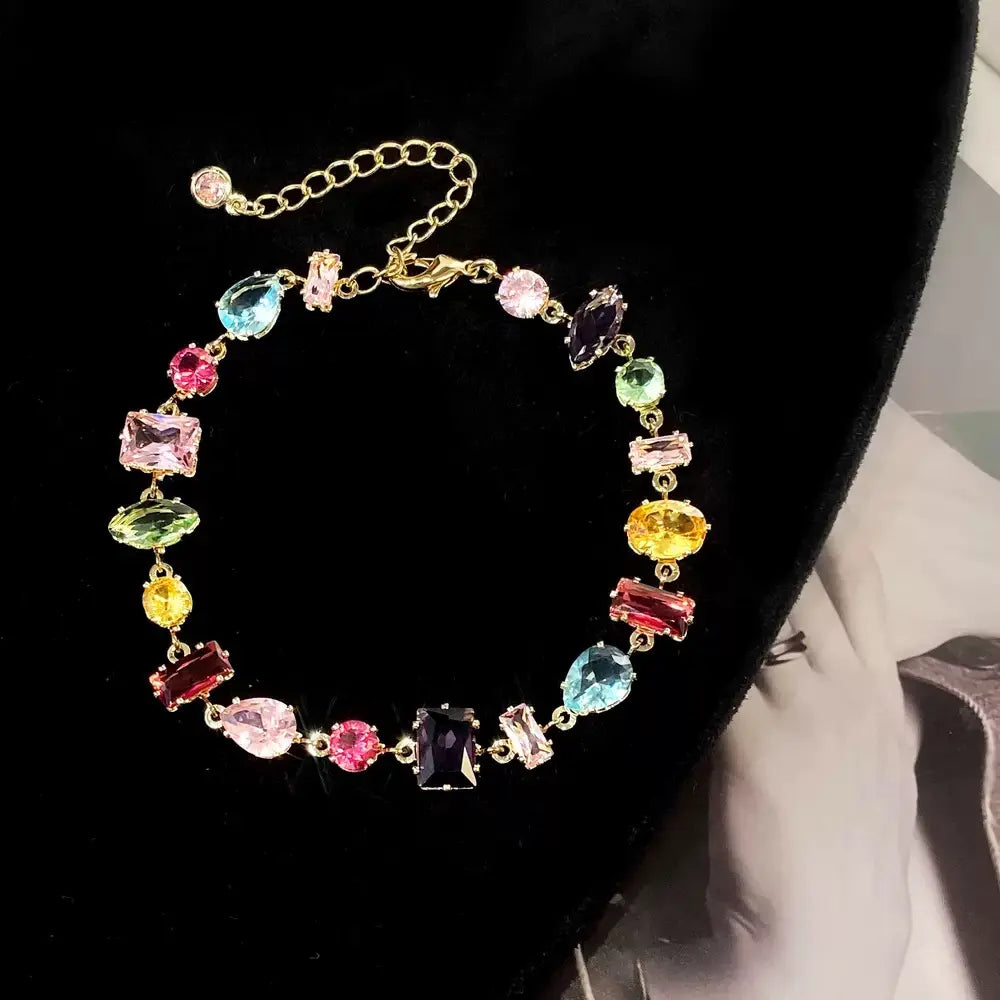 Shiny Rainbow Zircon Link Bracele
