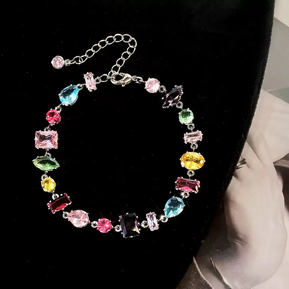Shiny Rainbow Zircon Link Bracele