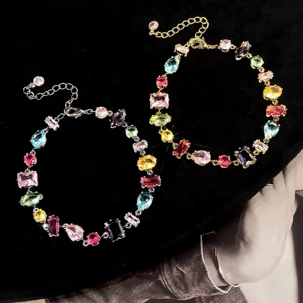 Shiny Rainbow Zircon Link Bracele