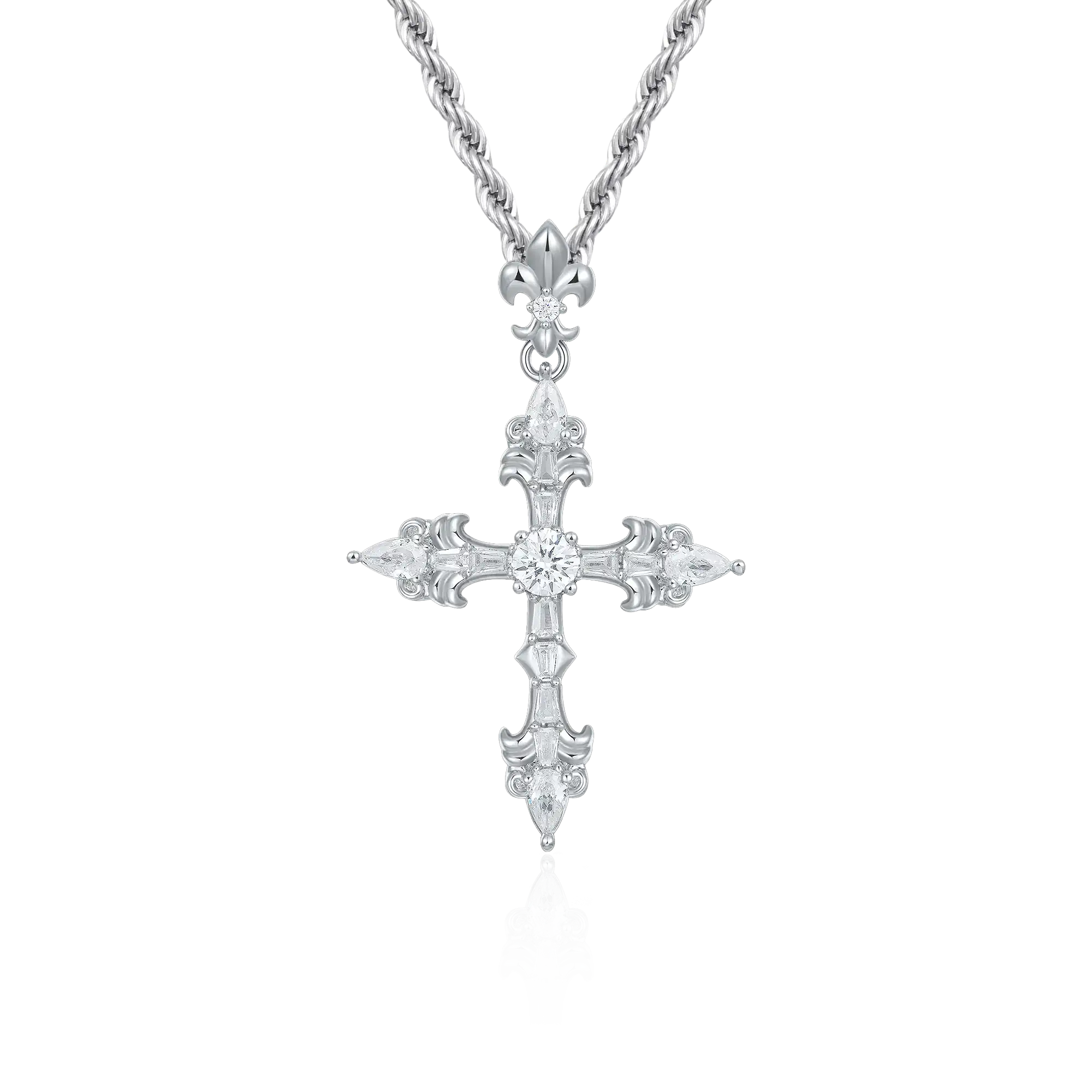 Modern Essentials Fleur Cross Pendant & Chain Set