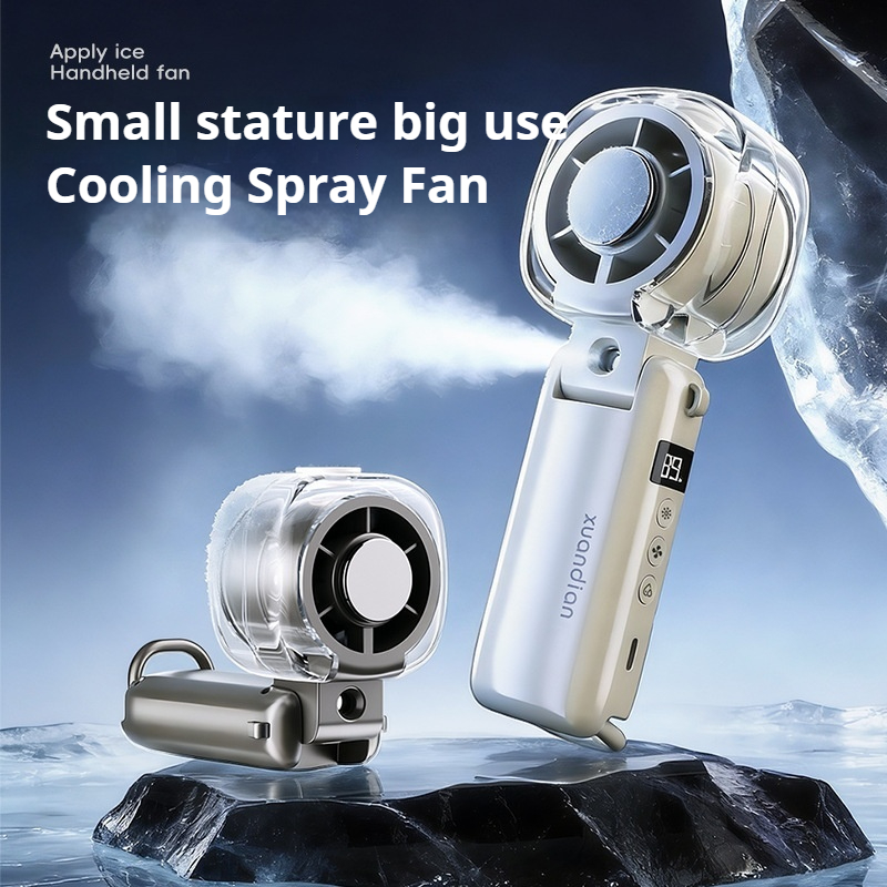 3-Second Cooling Spray Fan – Foldable & Portable